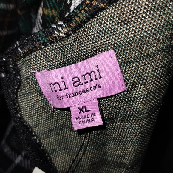 Mi Ami for Francesca's NWT plaid green dress size xl, square neck XL - Picture 2 of 13